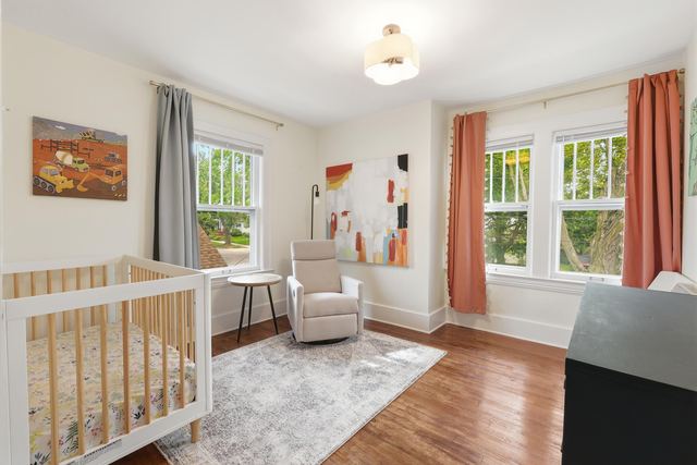 Bright bedroom with two windows